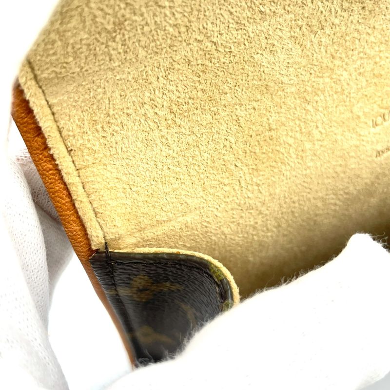 Louis Vuitton Pochette Twin PM Monogram Leather × PVC Brown Shoulder Bag Gold