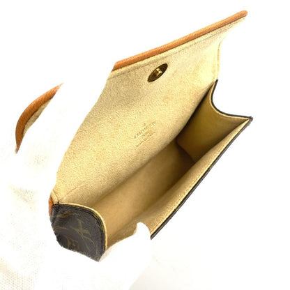 Louis Vuitton Pochette Twin PM Monogram Leather × PVC Brown Shoulder Bag Gold