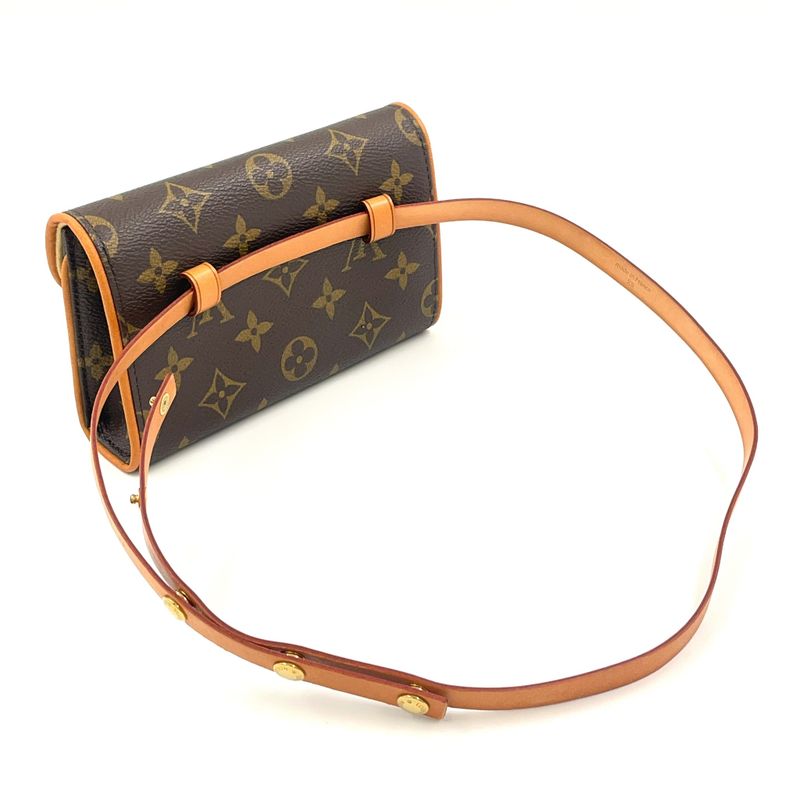 Louis Vuitton Pochette Twin PM Monogram Leather × PVC Brown Shoulder Bag Gold