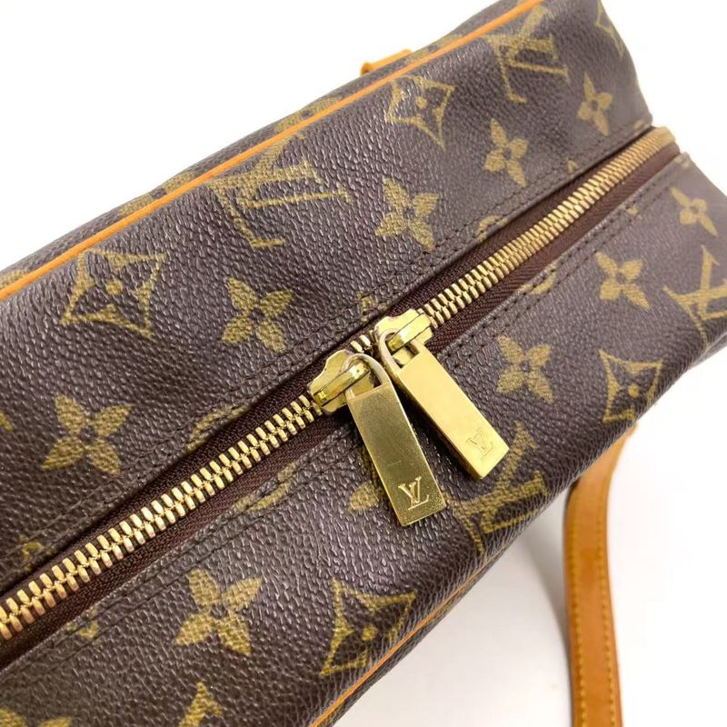 Louis Vuitton Cité MM Monogram Leather × PVC Brown Shoulder Bag Gold M51182