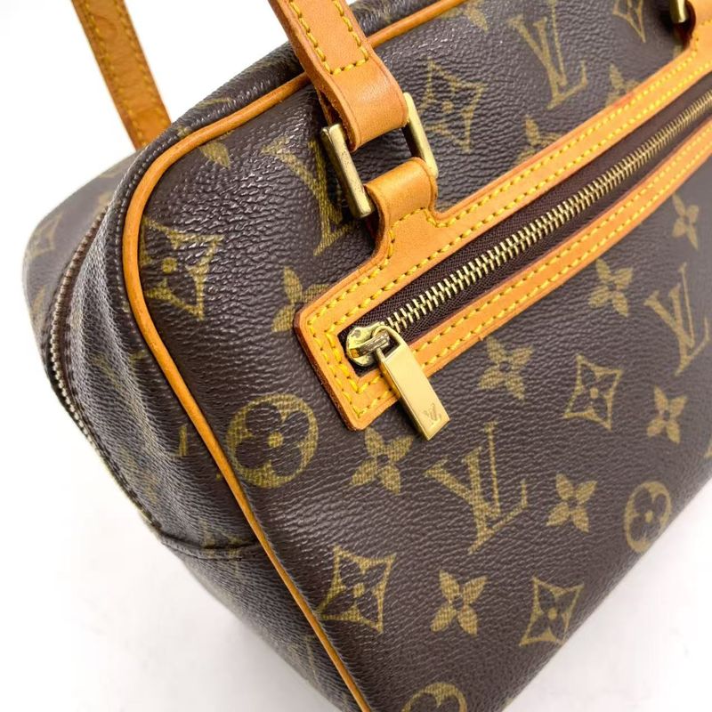 Louis Vuitton Cité MM Monogram Leather × PVC Brown Shoulder Bag Gold M51182