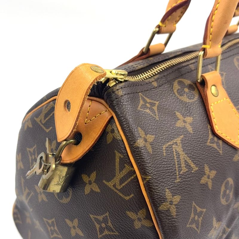 Louis Vuitton Speedy 30 Monogram Leather X PVC Brown Handbag Gold M41526