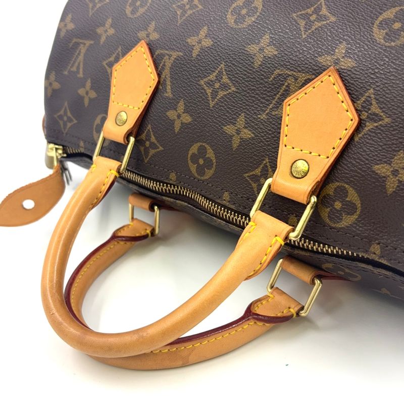 Louis Vuitton Speedy 30 Monogram Leather X PVC Brown Handbag Gold M41526
