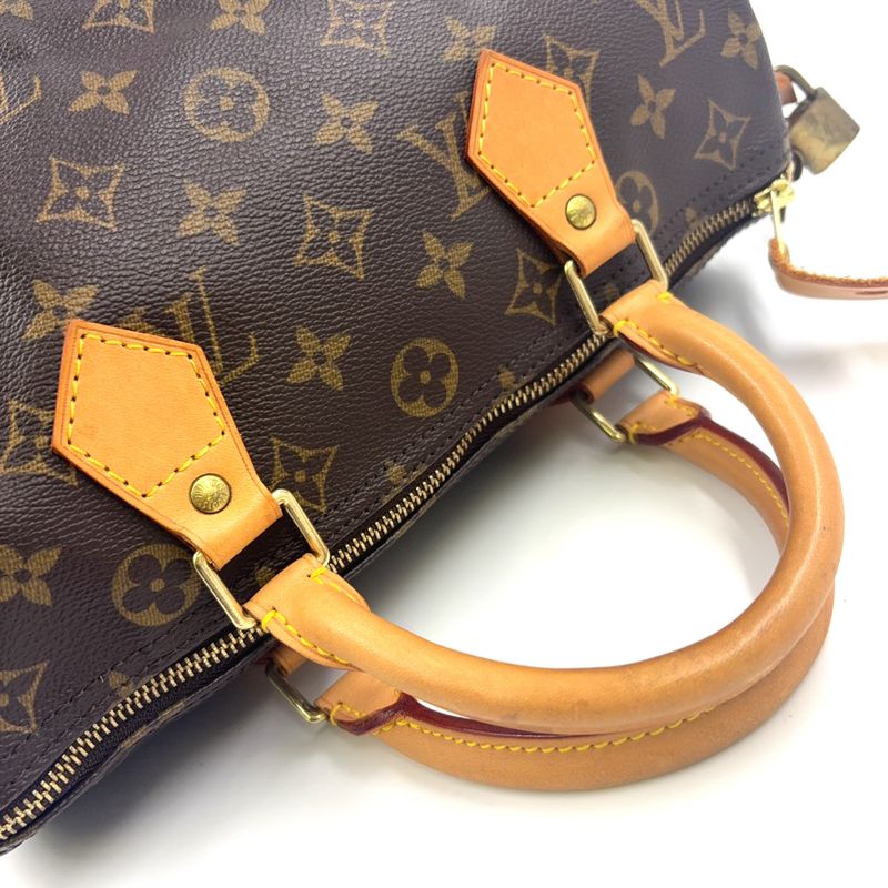 Louis Vuitton Speedy 30 Monogram Leather X PVC Brown Handbag Gold M41526