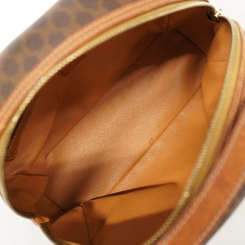 Celine Handbag Macadam PVC Brown Gold Hardware Women