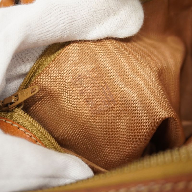 Celine Handbag Macadam PVC Brown Gold Hardware Women