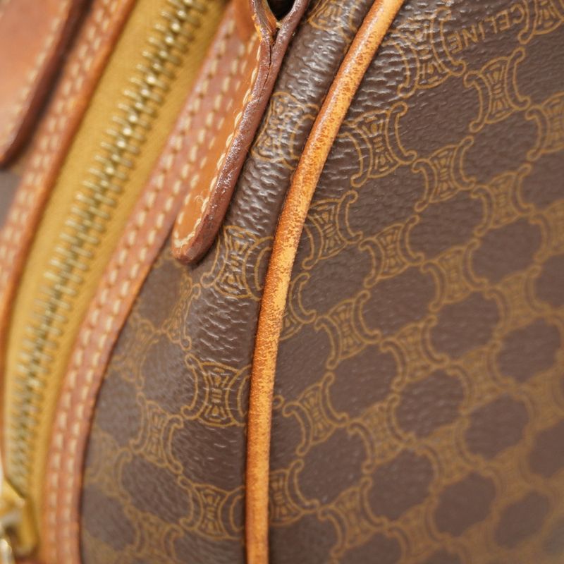 Celine Handbag Macadam PVC Brown Gold Hardware Women