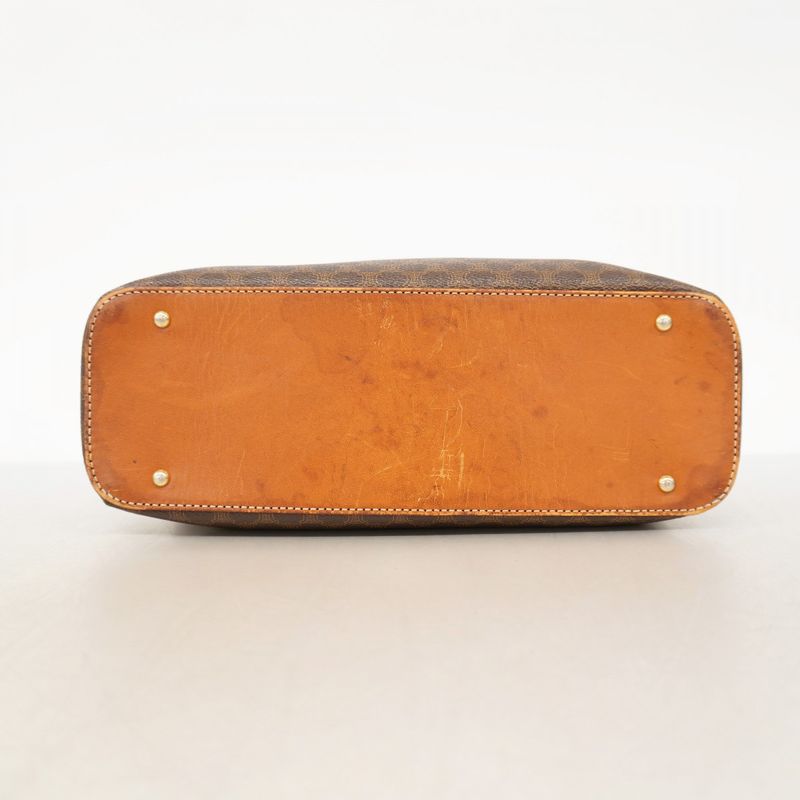 Celine Handbag Macadam PVC Brown Gold Hardware Women