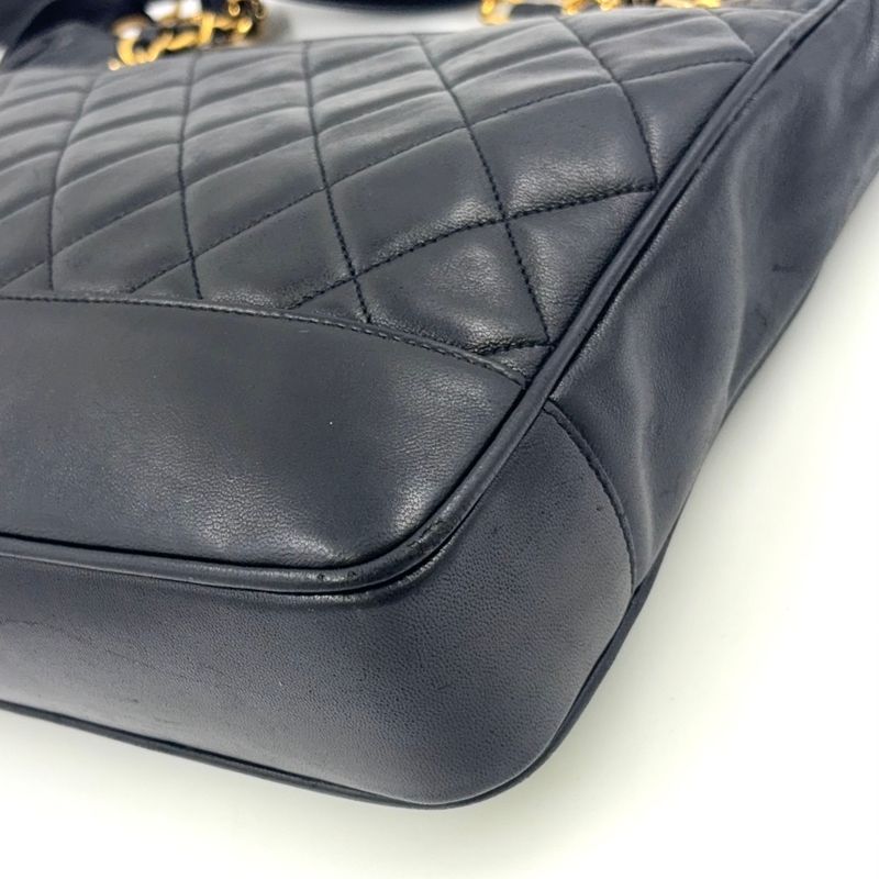 Chanel Matelasse Chain Serial Number Unclear Tote Leather Black Shoulder Bag