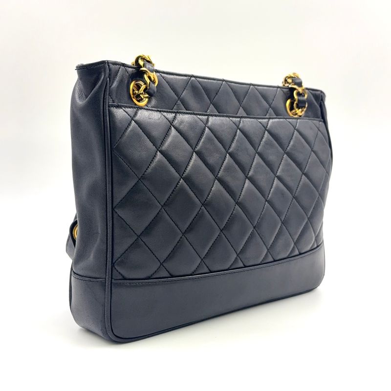 Chanel Matelasse Chain Serial Number Unclear Tote Leather Black Shoulder Bag