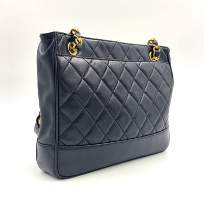 Chanel Matelasse Chain Serial Number Unclear Tote Leather Black Shoulder Bag