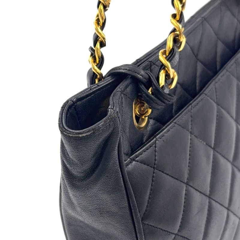 Chanel Matelasse Chain Serial Number Unclear Tote Leather Black Shoulder Bag