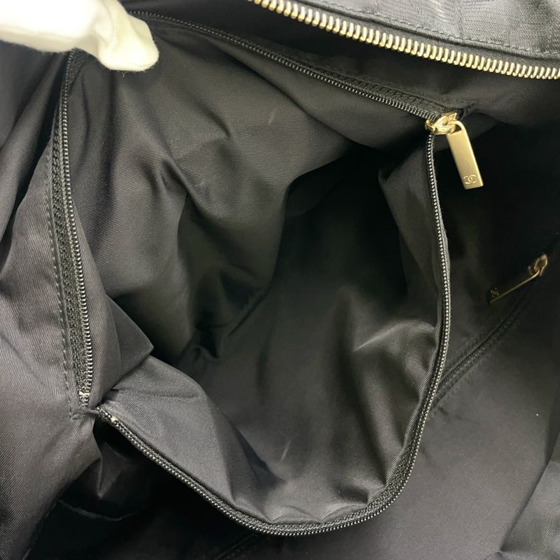 Chanel New Travel Line GM Serial No 9 Leather × Nylon Canvas Dark Brown × Black