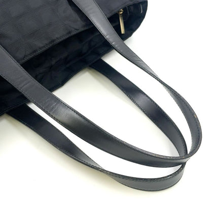 Chanel New Travel Line GM Serial No 9 Leather × Nylon Canvas Dark Brown × Black