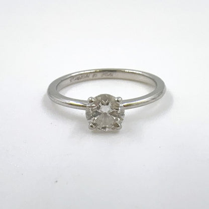 Tiffany & Co Platinum Solitaire Pt950 And Diamond Silver Ring Silver