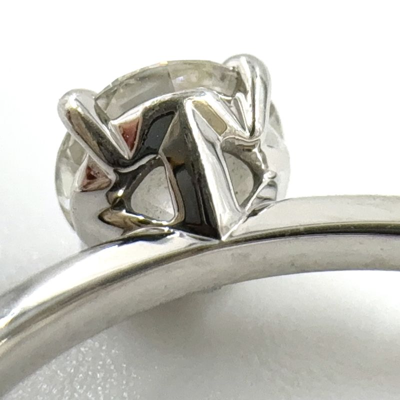 Tiffany & Co Platinum Solitaire Pt950 And Diamond Silver Ring Silver