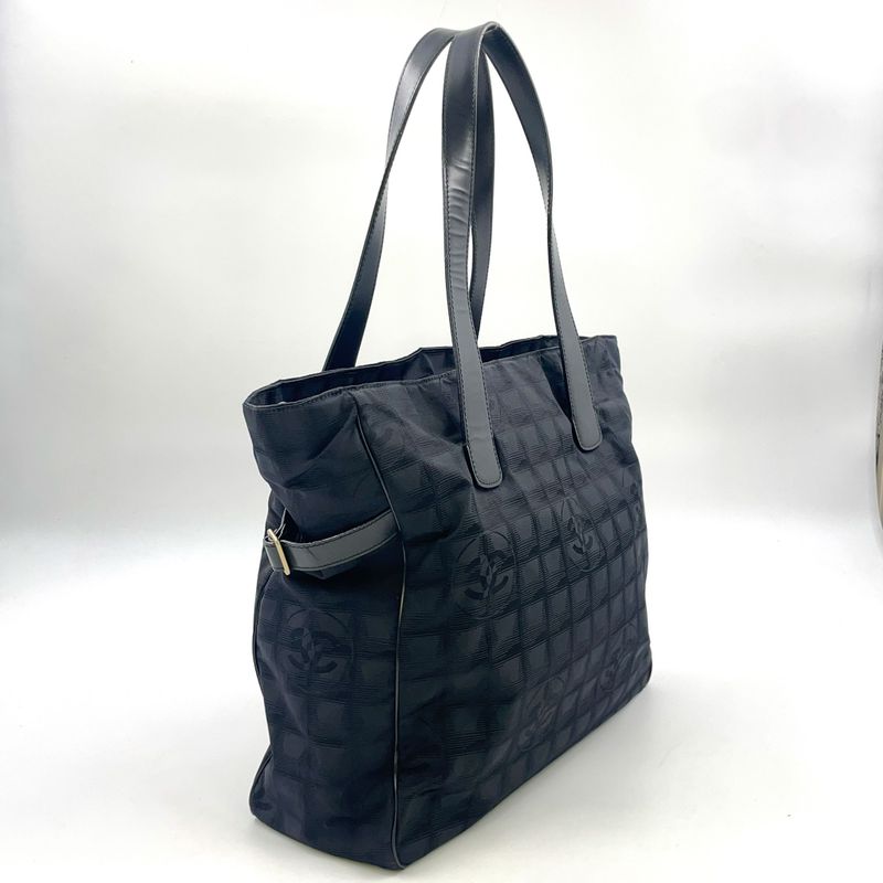 Chanel New Travel Line GM Serial No 9 Leather × Nylon Canvas Dark Brown × Black