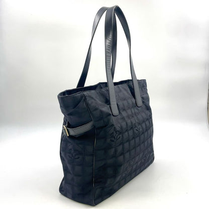 Chanel New Travel Line GM Serial No 9 Leather × Nylon Canvas Dark Brown × Black