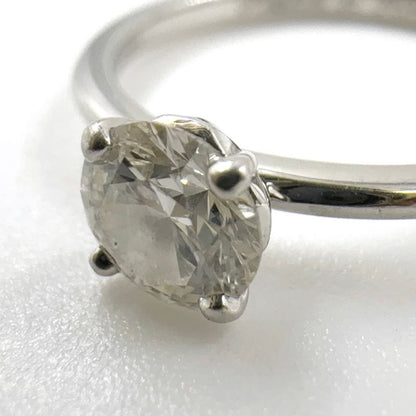 Tiffany & Co Platinum Solitaire Pt950 And Diamond Silver Ring Silver