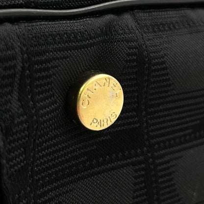 Chanel New Travel Line GM Serial No 9 Leather × Nylon Canvas Dark Brown × Black