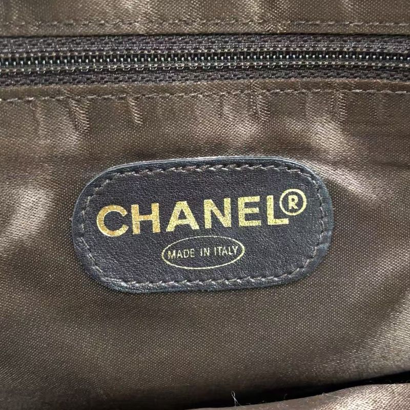 Chanel Coco Mark Chain Shoulder Serial No 3 Leather Brown Tote Bag Gold