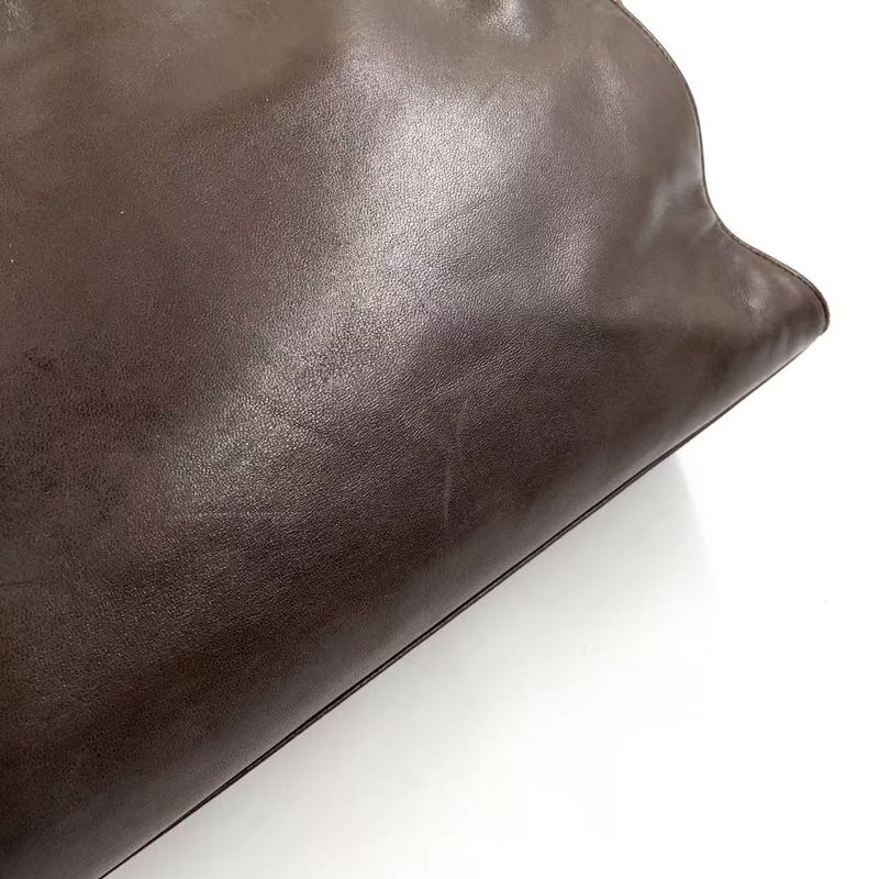 Chanel Coco Mark Chain Shoulder Serial No 3 Leather Brown Tote Bag Gold