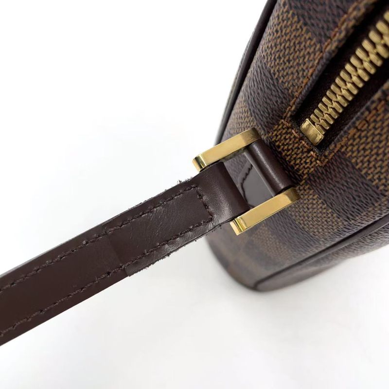 Louis Vuitton Ipanema PM Damier Ebene Damier Ebene Leather × PVC Brown Shoulder
