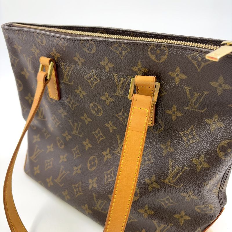 Louis Vuitton Cabas Piano Monogram Leather X PVC Brown Tote Bag Gold M51148