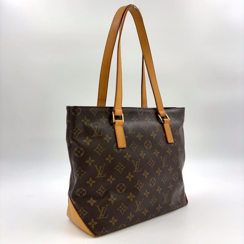 Louis Vuitton Cabas Piano Monogram Leather X PVC Brown Tote Bag Gold M51148