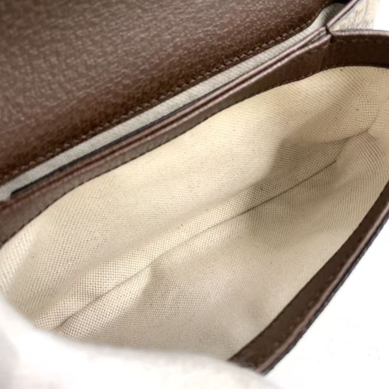 Gucci Blondi GG Supreme Belt Bag Leather X Canvas Brown Body Bag Gold 703807