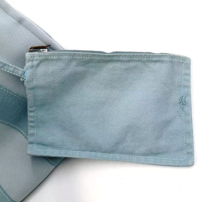 Hermes Coquillage PM Tote Canvas Light Blue Handbag Silver