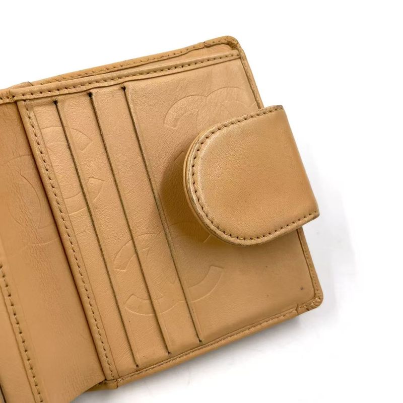 Chanel Coco Cambon Bifold Wallet 9 Series Leather Black And Beige Wallet