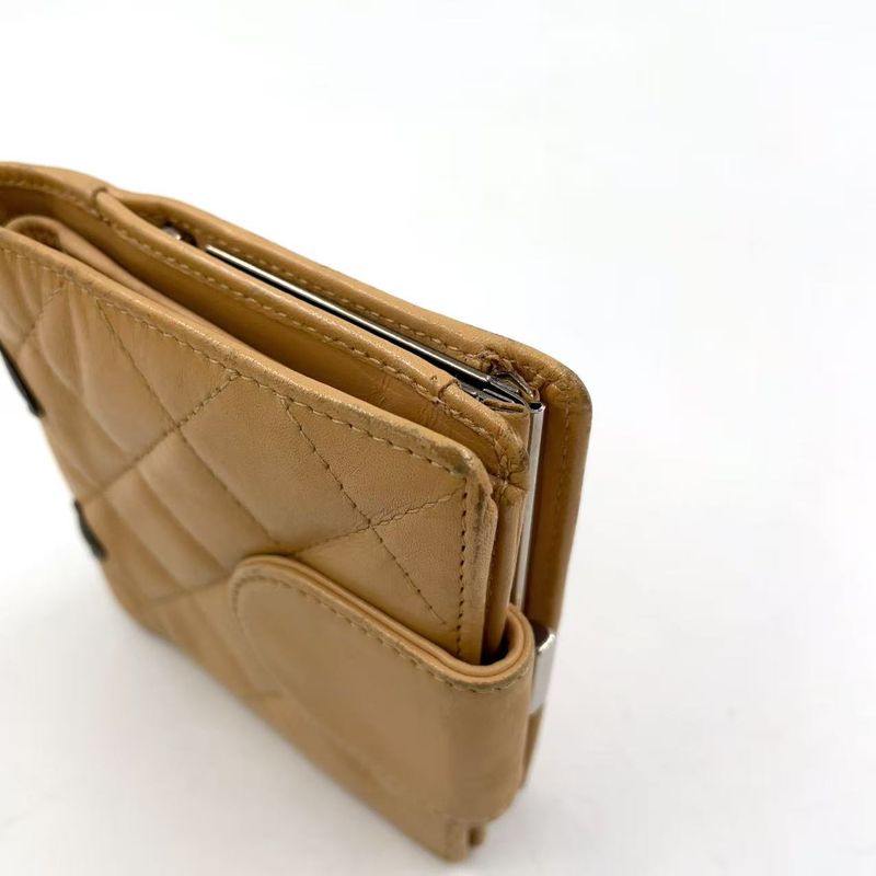 Chanel Coco Cambon Bifold Wallet 9 Series Leather Black And Beige Wallet