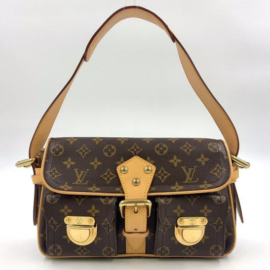 Louis Vuitton Hudson PM Monogram Leather × PVC Brown Shoulder Bag Gold M40027