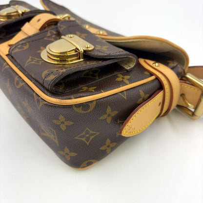 Louis Vuitton Hudson PM Monogram Leather × PVC Brown Shoulder Bag Gold M40027