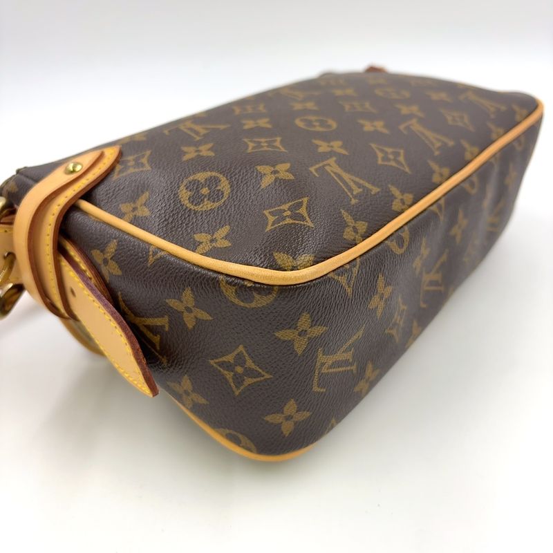 Louis Vuitton Hudson PM Monogram Leather × PVC Brown Shoulder Bag Gold M40027