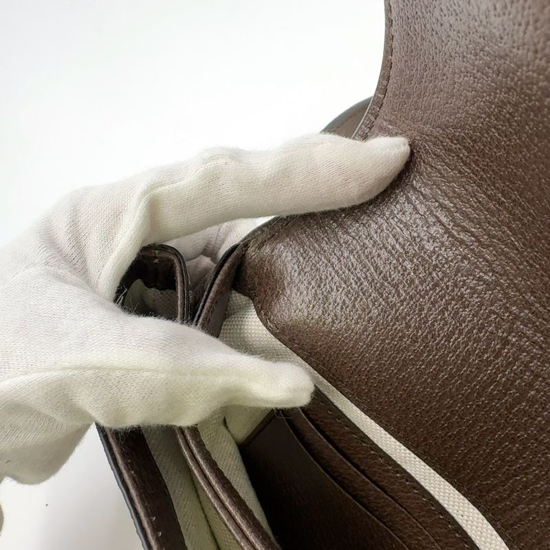 Gucci GG Supreme Belt Bag Leather X Canvas Brown Body Bag Gold 703302