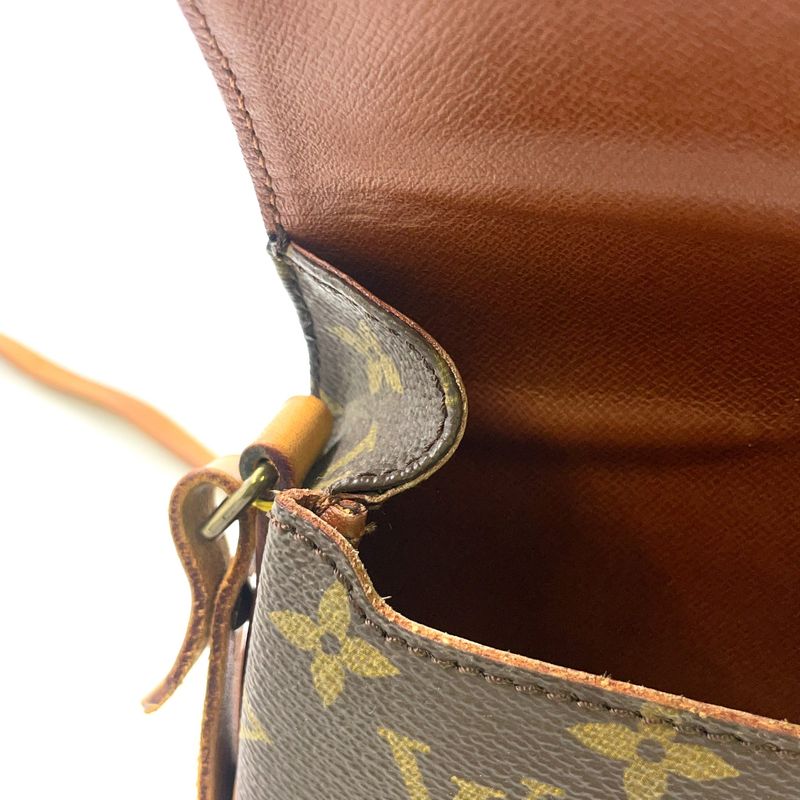 Louis Vuitton Cartesiere PM Monogram Leather × PVC Brown Shoulder Bag Gold