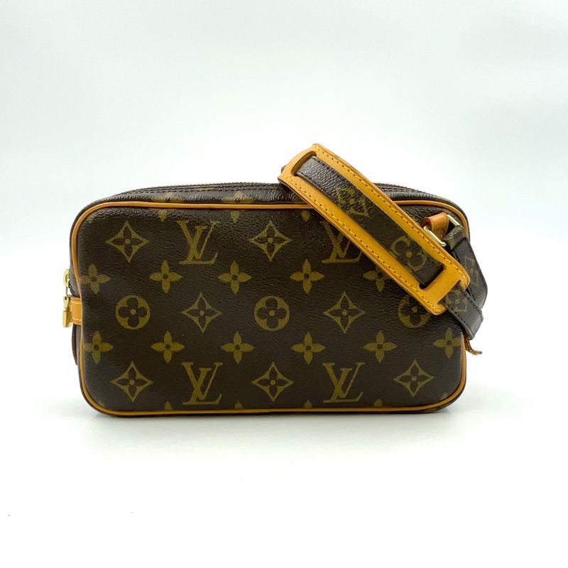 Louis Vuitton Marly Bandouliere Monogram Leather X PVC Brown Shoulder Bag Gold