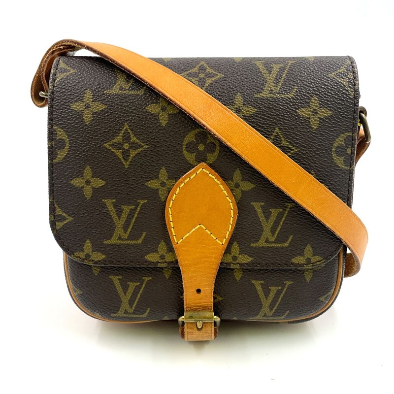 Louis Vuitton Cartesiere PM Monogram Leather × PVC Brown Shoulder Bag Gold