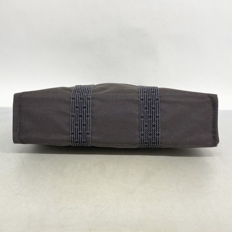 Hermes Tote Bag Her Line MM Canvas Gray Silver Hardware Women