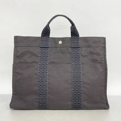 Hermes Tote Bag Her Line MM Canvas Gray Silver Hardware Women