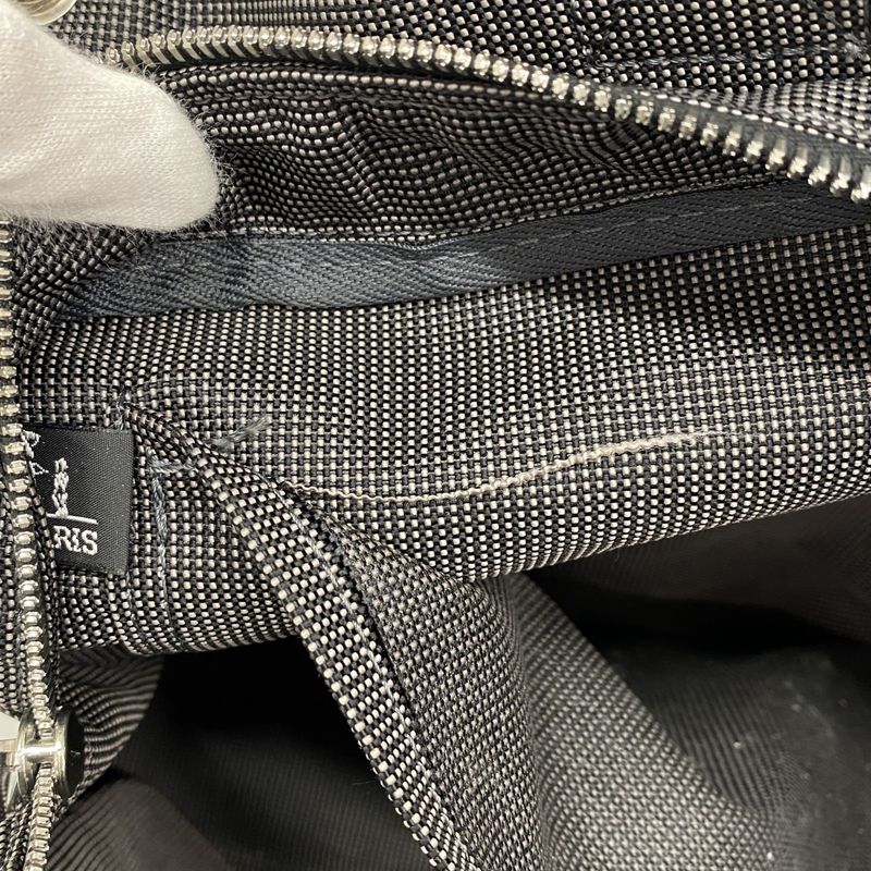 Hermes Tote Bag Her Line MM Canvas Gray Silver Hardware Women