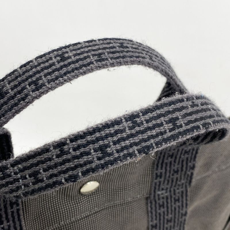 Hermes Tote Bag Her Line MM Canvas Gray Silver Hardware Women