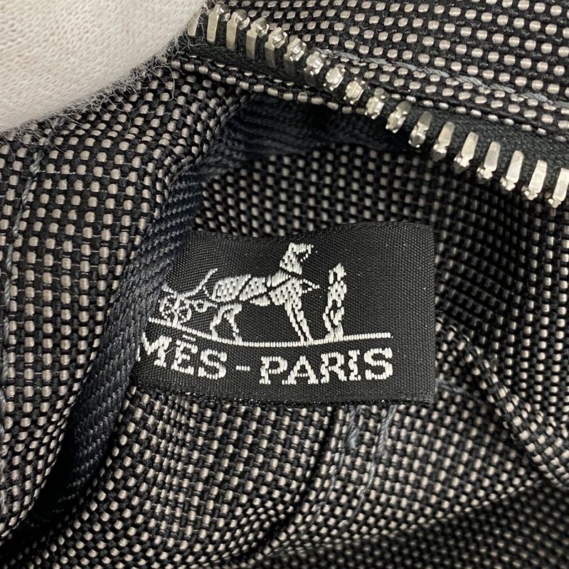 Hermes Tote Bag Her Line MM Canvas Gray Silver Hardware Women