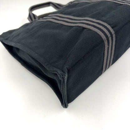 Hermes Fourre Tout MM Cotton Gray And Black Tote Bag Silver