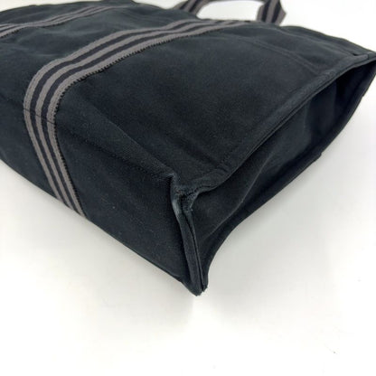 Hermes Fourre Tout MM Cotton Gray And Black Tote Bag Silver