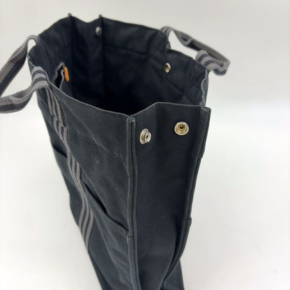 Hermes Fourre Tout MM Cotton Gray And Black Tote Bag Silver