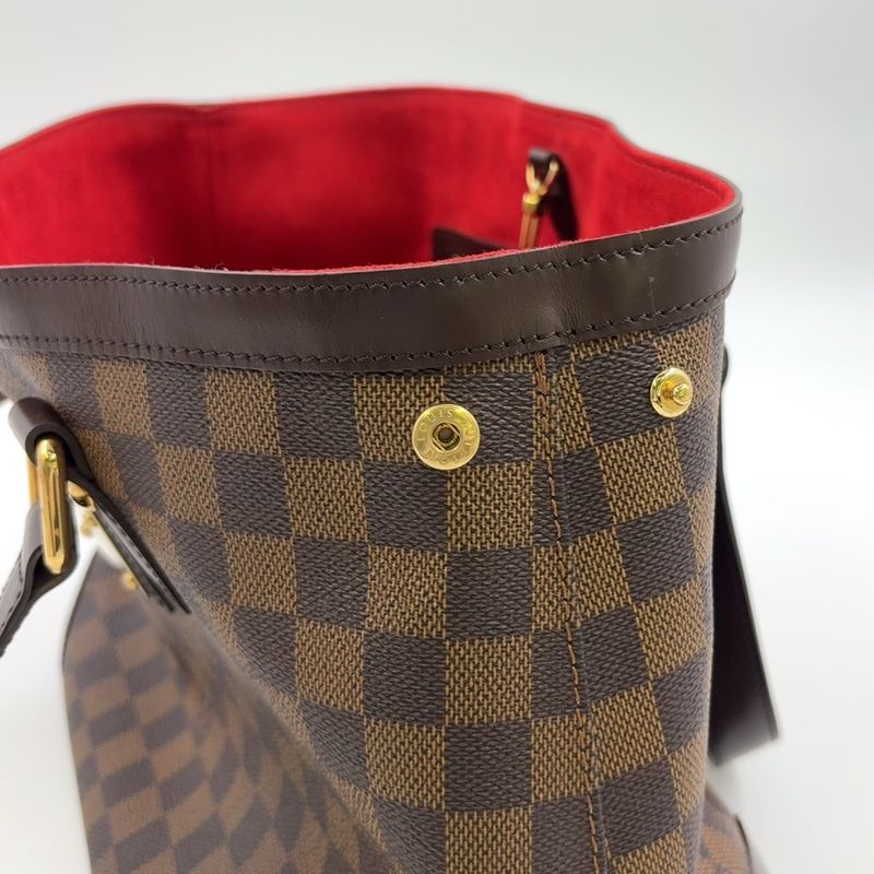 Louis Vuitton Hampstead PM Damier Ebene Damier Ebene Leather × PVC Brown Tote