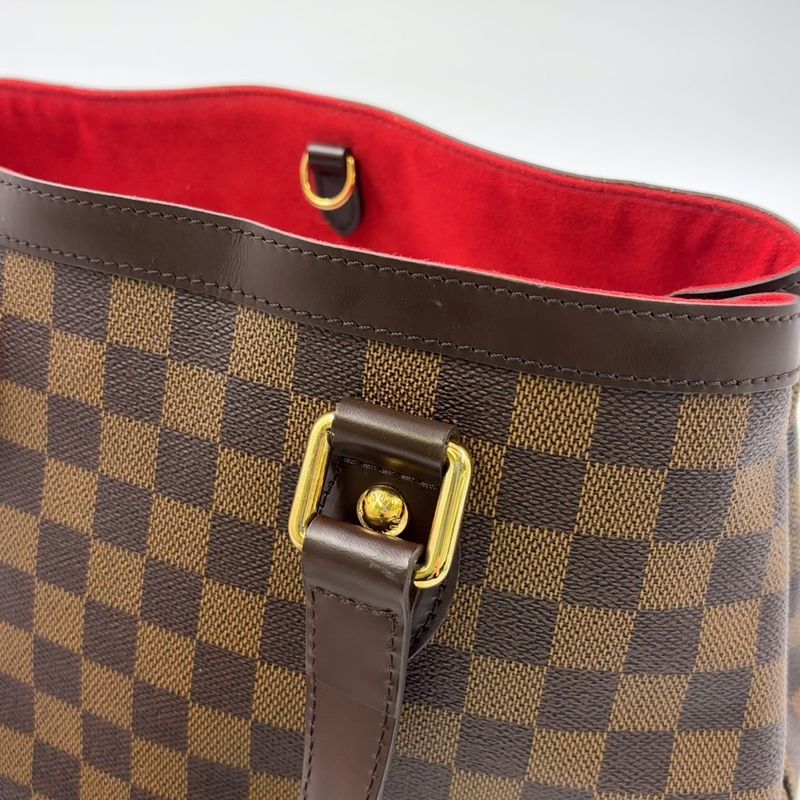 Louis Vuitton Hampstead PM Damier Ebene Damier Ebene Leather × PVC Brown Tote